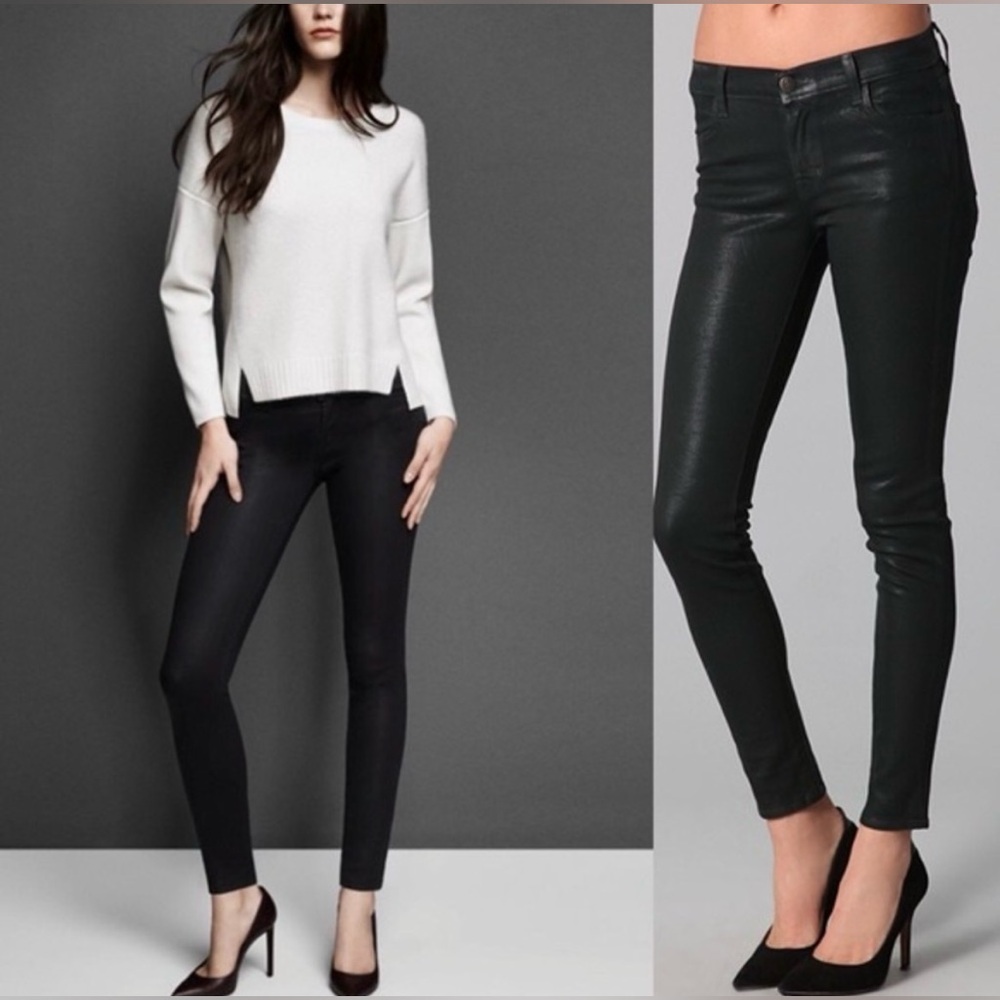 J Brand Super Skinny Lacq BLK Jeans Size 27